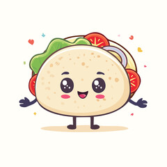 Arepa in cute cartoon character style with expressive face and limbs.