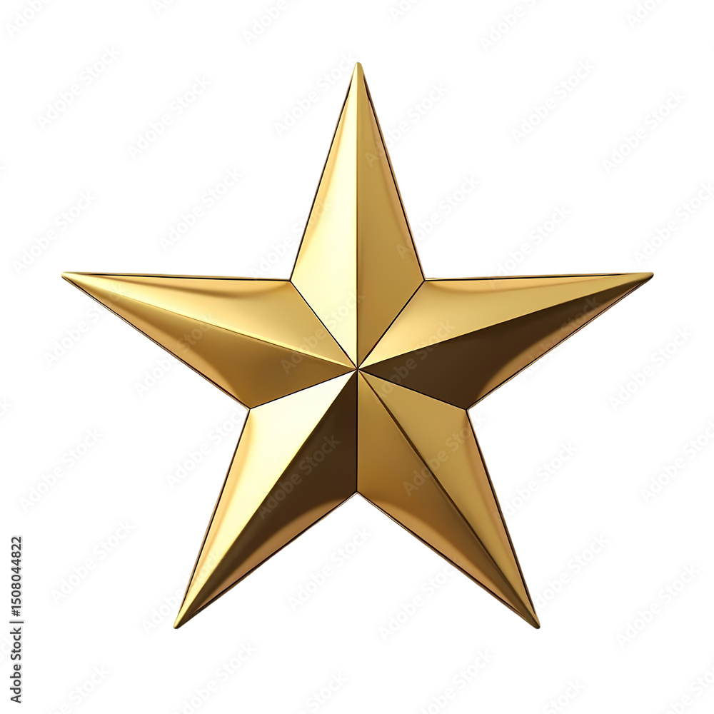 Poster a shiny golden star with five points isolated on a black background in high resolution image isolate