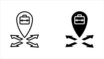 Business expansion linear icon set. Company growth strategy. vector illustration on white background