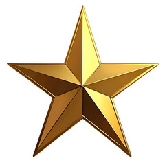 Fototapeta premium A single golden star with sharp points on a black background creating a striking and elegant design isolated on transprent background