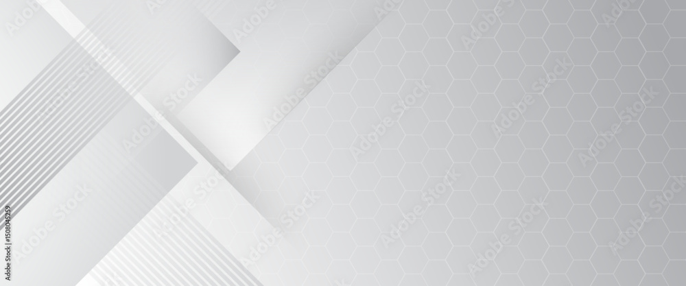 Aufkleber abstract white and grey triangle overlay texture background. modern elegant white gray banner backgr