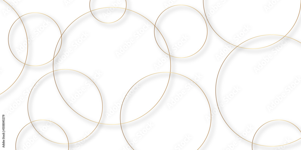 Aufkleber Abstract background golden circle stock line background. abstract artistic of geometric background Gold circles abstract seamless vector pattern. Minimal style white website banner, decoration Vector.