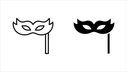 Masks linear icon set. Carnival dressing. Costume for masquerade. vector illustration on white background