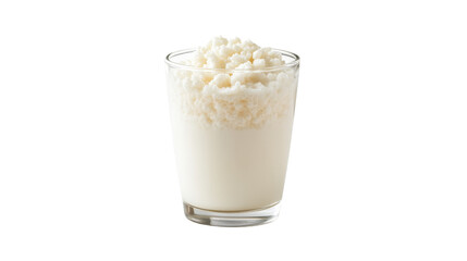 A glass of kefir with probiotics,Transparent background, PNG file