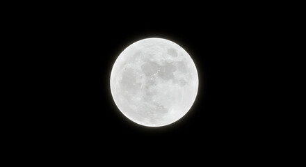 Fototapeta premium Full Moon in Night Sky Bright Lunar Orb Celestial Body Space Photography