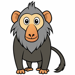 vector illustration of cartoon lion