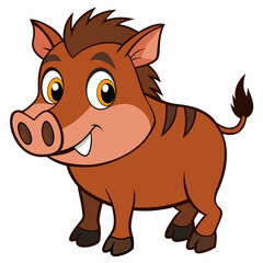 vector illustration of cartoon pig