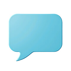 Naklejka premium A single light blue speech bubble with rounded corners isolated on a black background in simple style isolated on transprent background