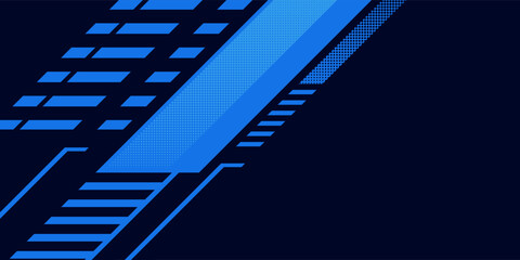 Obraz premium Abstract blue banner design vector, dynamic sporty horizontal background template for media promotion or web banner