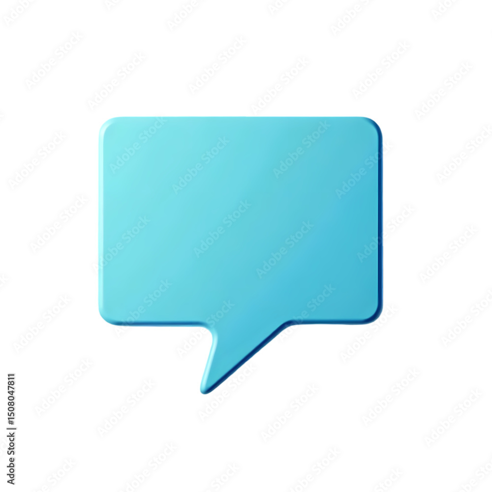 Poster a light blue speech bubble with rounded corners and a pointed tail on a black background space for t