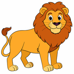lion cartoon isolated on white , lion
