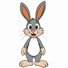 rabbit, bunny, easter, cartoon, animal, vector, hare, illustration, cute, baby, holiday, fun, easter bunny, art, drawing, spring, funny, animals, ears, happy, pink, egg, pet, adorable, mammal