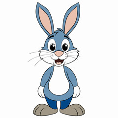 white rabbit with a big blue eyes