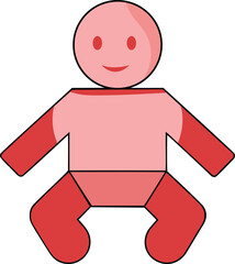 Creative Baby figure icon, Baby figure line art vector logo icon design, Baby figure colorful vector illustration