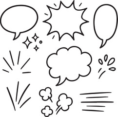 set of comic speech bubbles