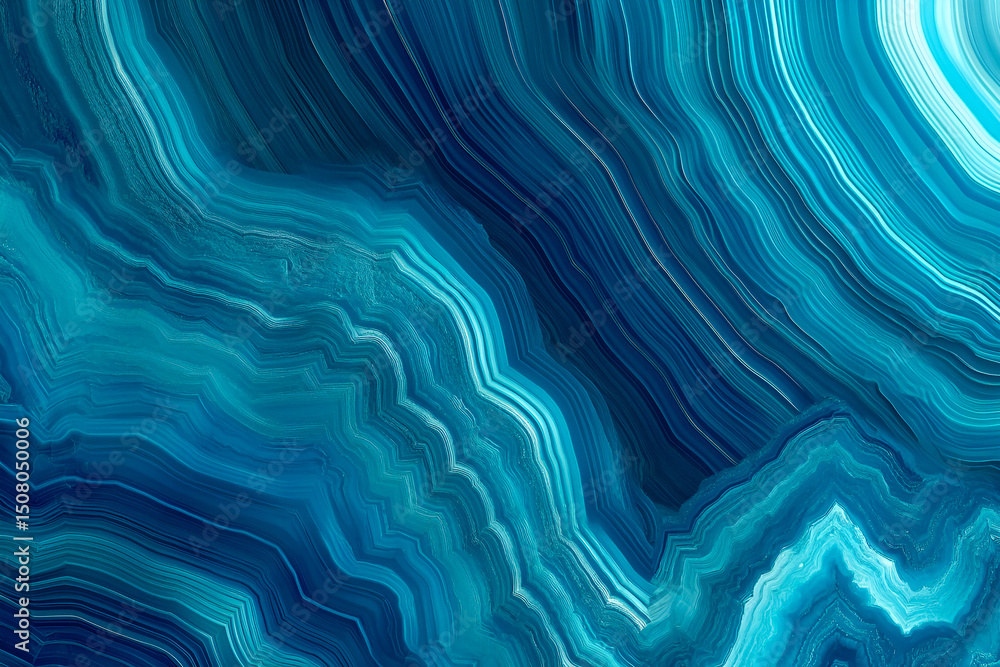 Poster abstract azure agate stone texture illustration a modern design featuring layered swirls and natural