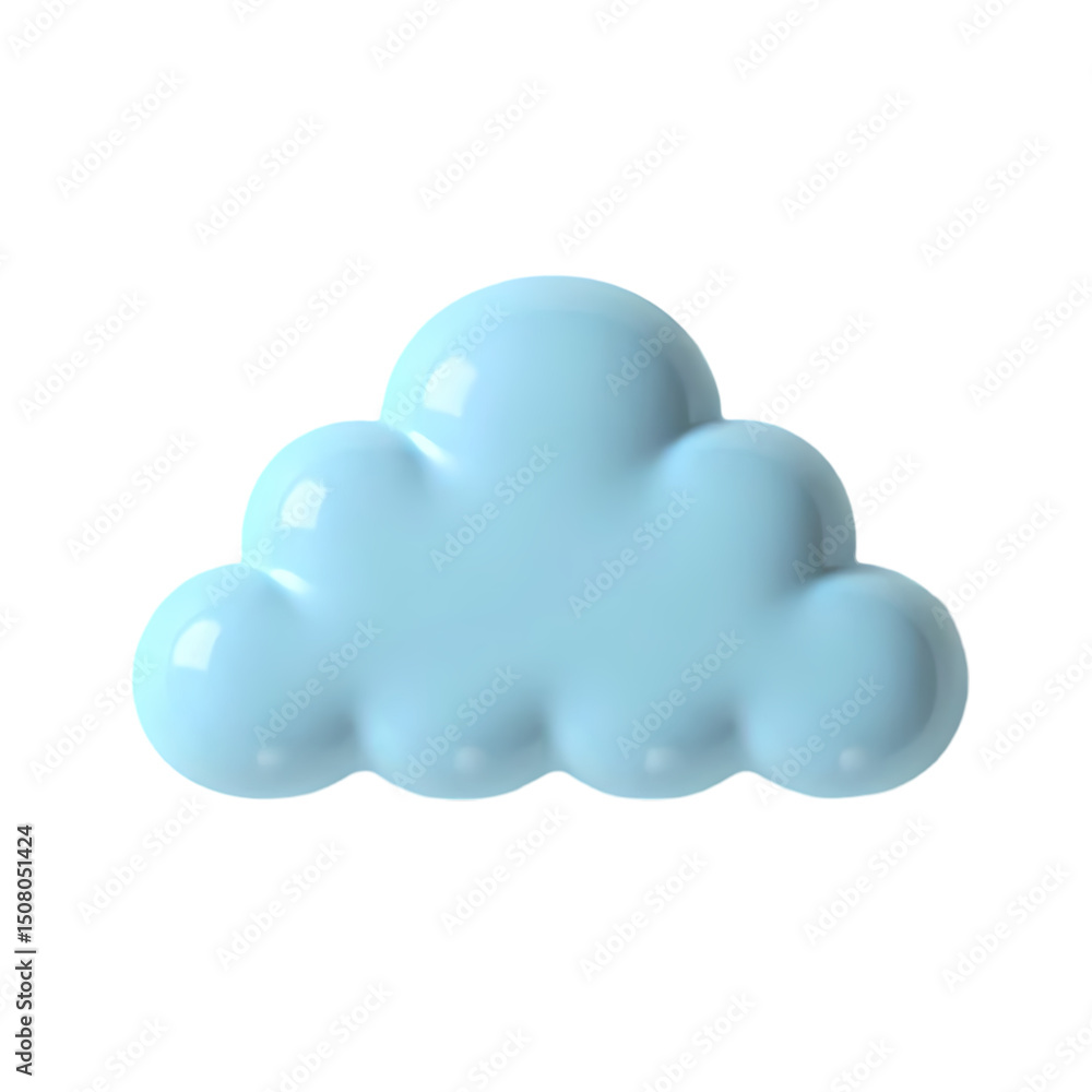 Poster a light blue cloud shaped object against a black background in a studio setting with soft lighting i