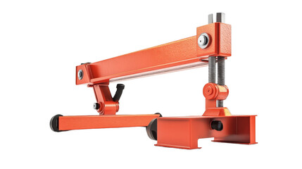 Fototapeta premium A hydraulic jack for lifting heavy building materials, Transparent background, PNG file