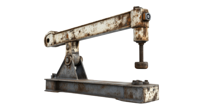 A hydraulic jack for lifting heavy building materials, Transparent background, PNG file