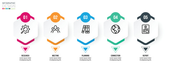Infographic template business concept with step.
