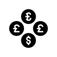 Currency Symbols Silhouette Icon Design