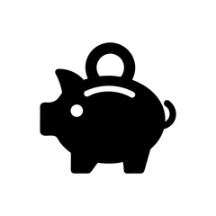 Piggy Bank Silhouette Icon Design