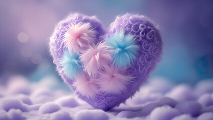 delicate ornate purple heart adorned wit ai genrative