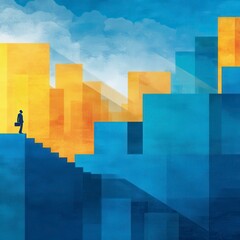 Fototapeta premium Urban Sunrise Abstract Landscape