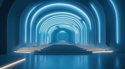 Obraz premium A futuristic conference hall powered entirely by kinetic energy from attendees 