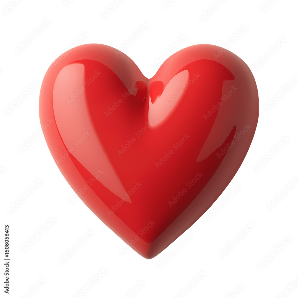 Poster a glossy red heart shape with smooth curves isolated against a stark black background in a studio sh