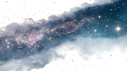 Vibrant Nebula and Starfield on Transparent Background