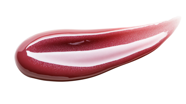 A lip plumping gloss with a glossy finish,Transparent background, PNG file