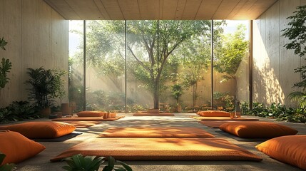 A corporate wellness program that includes yoga and mindfulness sessions for employees 