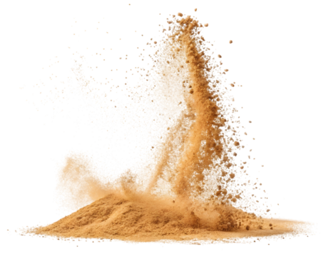 Isolated Sand Explosion Against Transparent Background for Creative Compositing