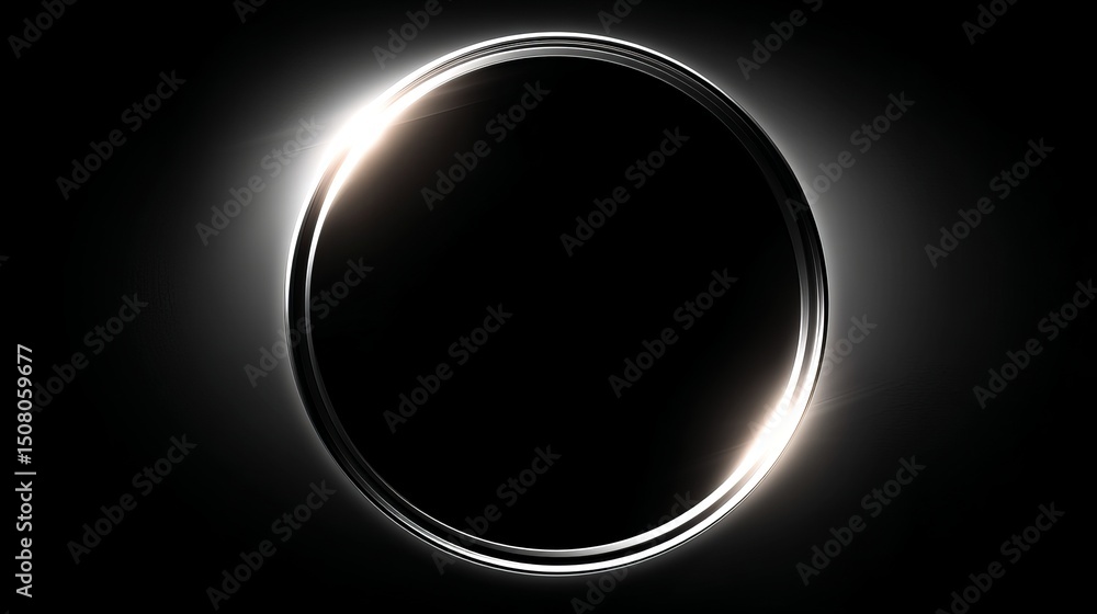 Poster an abstract representation of a solar eclipse with light reflections.