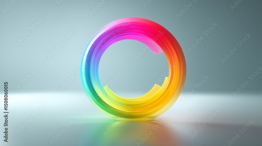 Poster colorful abstract circular design showcasing vibrant gradient hues and smooth edges.