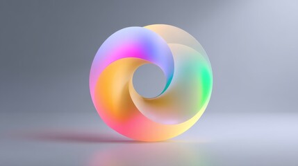 Obraz premium Colorful abstract swirl design with luminous gradients in a modern aesthetic.