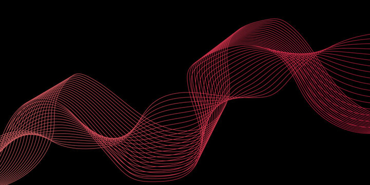 Modern multicolor gradient flowing wave lines. Parallel lines of vibrant color. Stylized line art background. curving and wavy gradient lines against a black background.