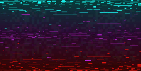 Digital glitch background. Screen interferences, broken pixels, cyberpunk hacker attack, computer error, noise, 80s television, error screen, digital banner, qualitative vector concept