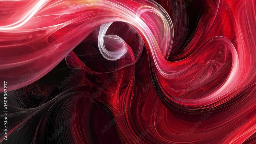 Poster elegant fluid dynamics create stunning red wave patterns with dramatic swirls and textures, elegant 