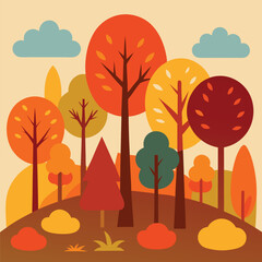 autumn landscape with tree