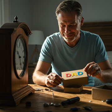 Father Opening His Gift - Pap&aacute; abre su regalo
