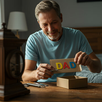Father Opening His Gift - Pap&aacute; abre su regalo