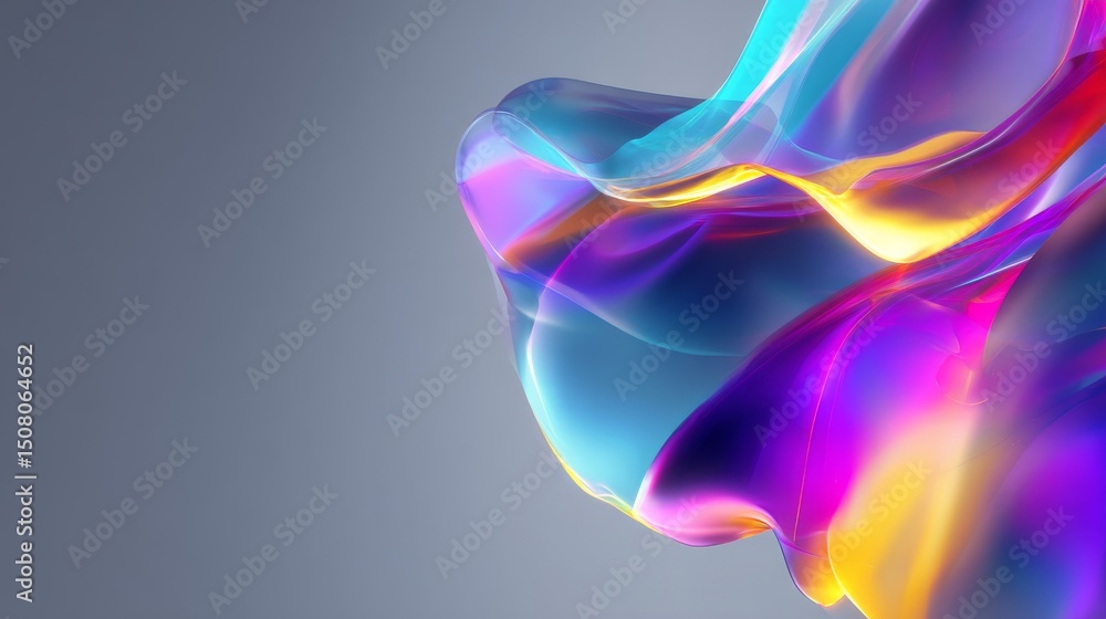 Aufkleber vibrant abstract waves of color flowing smoothly against a soft gradient background.