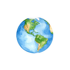 Fototapeta premium Globale 3D-Landkarte des Erdballs, ein abstraktes Business-Icon von unserem grünen Planeten, der Asien, Europa, Amerika und Ozean-Festland zeigt