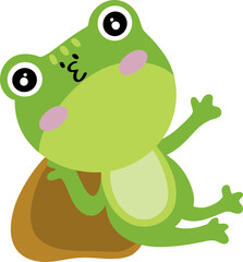 Cute Frog Kawaii Emotional Animal Illustration