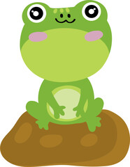 Cute Frog Kawaii Emotional Animal Illustration