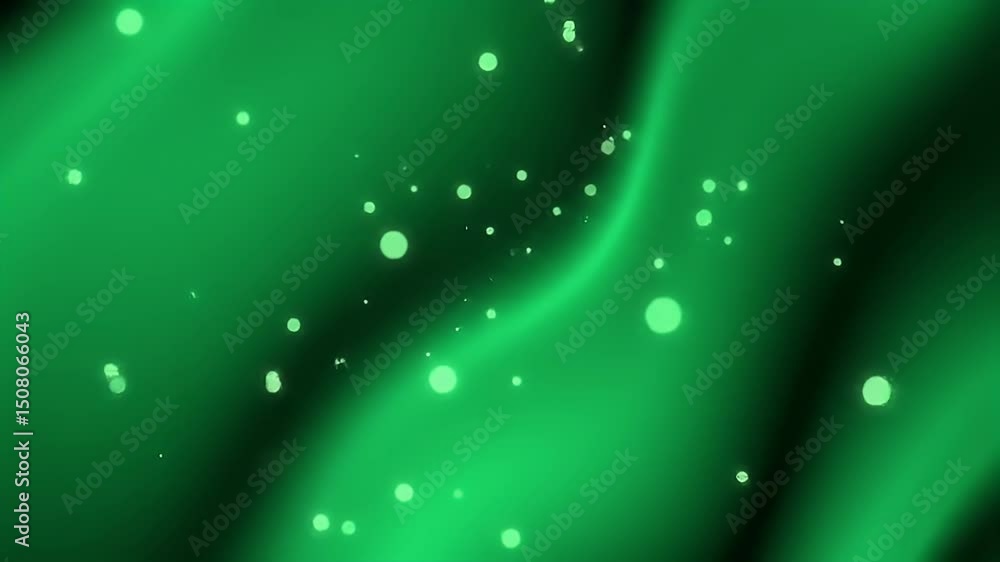 Aufkleber emerald green light particle flow abstract video background
