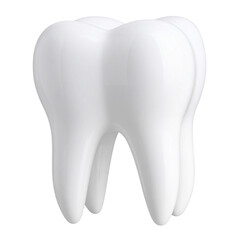 Human molar tooth isolated on a white background, perfect for dental health and hygiene illustrations