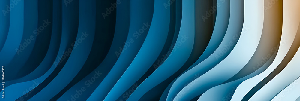 Poster abstract layered blue and white curves background design with gradient effect creates a dynamic and 